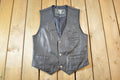 Vintage 1990s Leather Biker Vest - Size 38