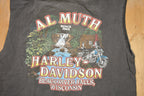 Vintage 1990s Harley Davidson Motorcycles Al Muth Black River Falls T-Shirt