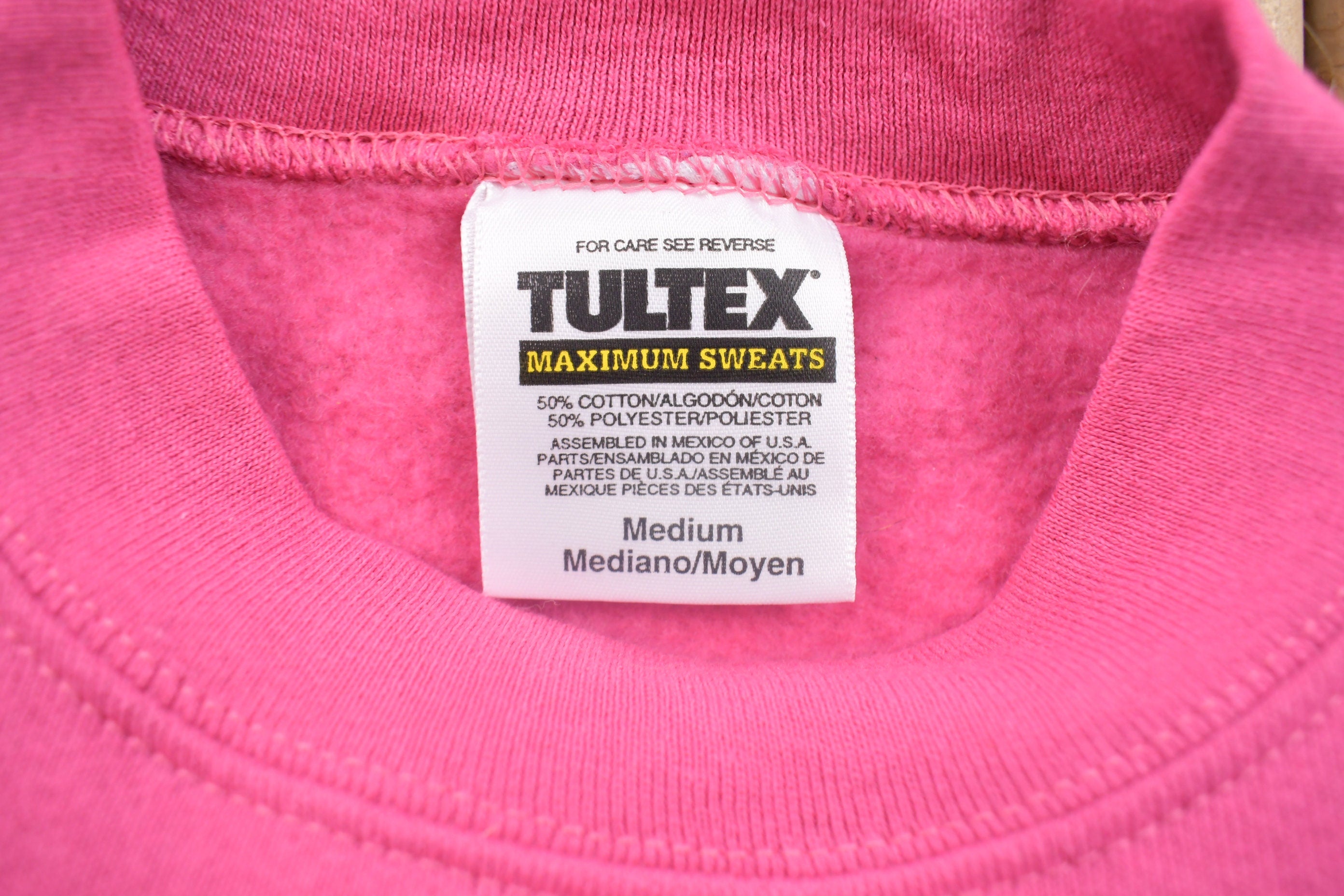 Vintage 1990s Tultex Blank Pink Crewneck Sweatshirt  90s Crewneck  Women's Vintage  Essential  Streetwear  90s Blank