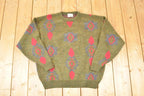Vintage 1980s Trent Abstract Knit Crewneck Sweater Men's XL