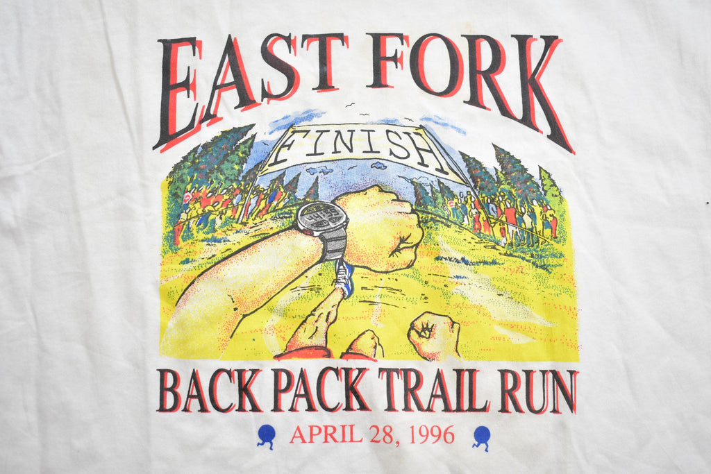 Vintage 1990s East Fork Back Pack Trail Run Graphic T-Shirt