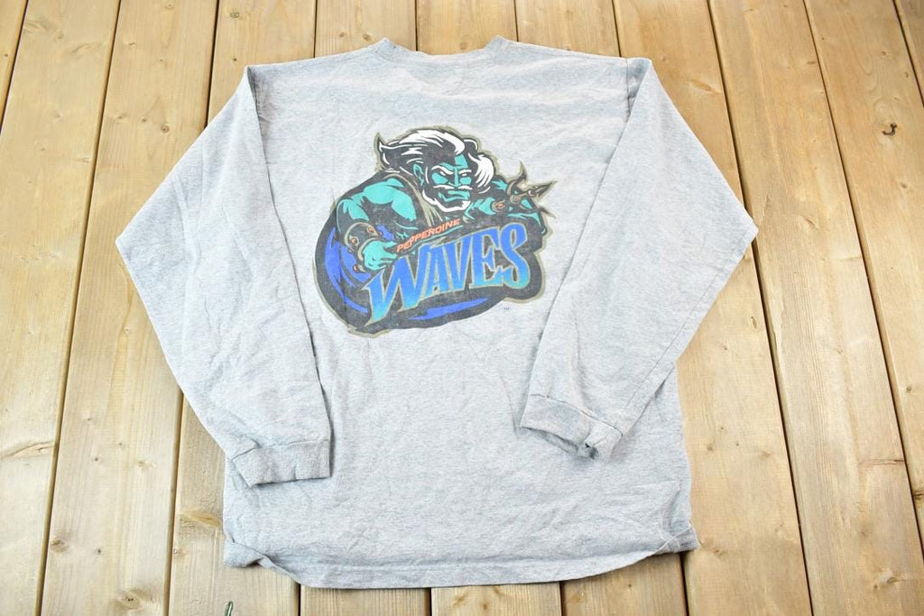 Vintage 1990s Jansport Pepperdine Waves Graphic Long Sleeve T-Shirt
