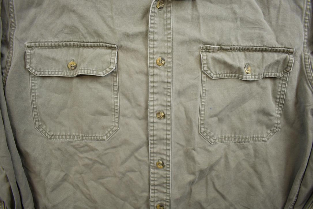 Vintage 1990s Cabelas Heavy Button Up Outdoorsman Shirt Made In USA