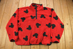 Vintage 1990s Mickey Mouse All Over Print Fleece Sweater