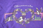 Vintage 1990s Minnesota Cute Love Birds Graphic Print Crewneck Sweatshirt Womens L