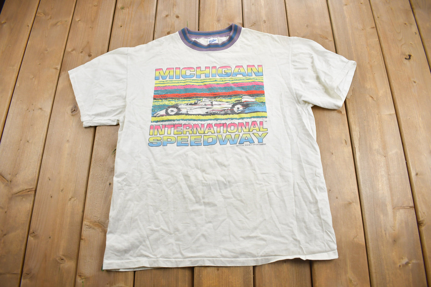 Vintage 1980s Michigan International Speedway T-Shirt / Single Stitch / Racing Tee / 90s Streetwear / Sportswear Made In USA