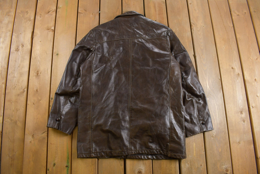 Vintage 1970s Sears The Mens Store Fur Lined Leather Jacket