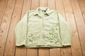 Vintage 1990s Floral Zip Up Fleece Sweater
