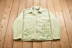 Vintage 1990s Floral Zip Up Fleece Sweater