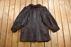 Vintage 1980s Black Sheared Beaver Fur Coat