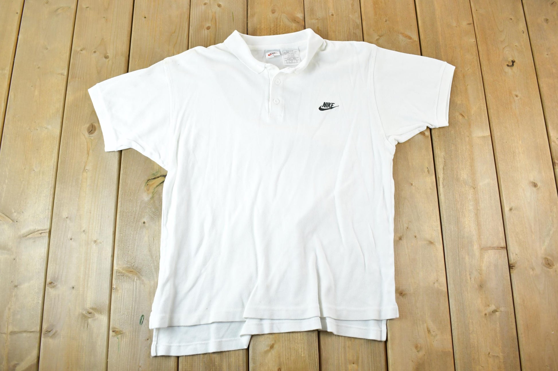 Vintage 1990s Nike Embroidered Quarter Button Polo Shirt