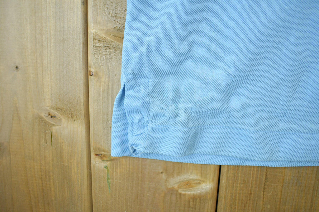 Vintage 1960s 1970s Poly Knit Chain Stitched Polo Button Up Bowler Shirt Men's XL