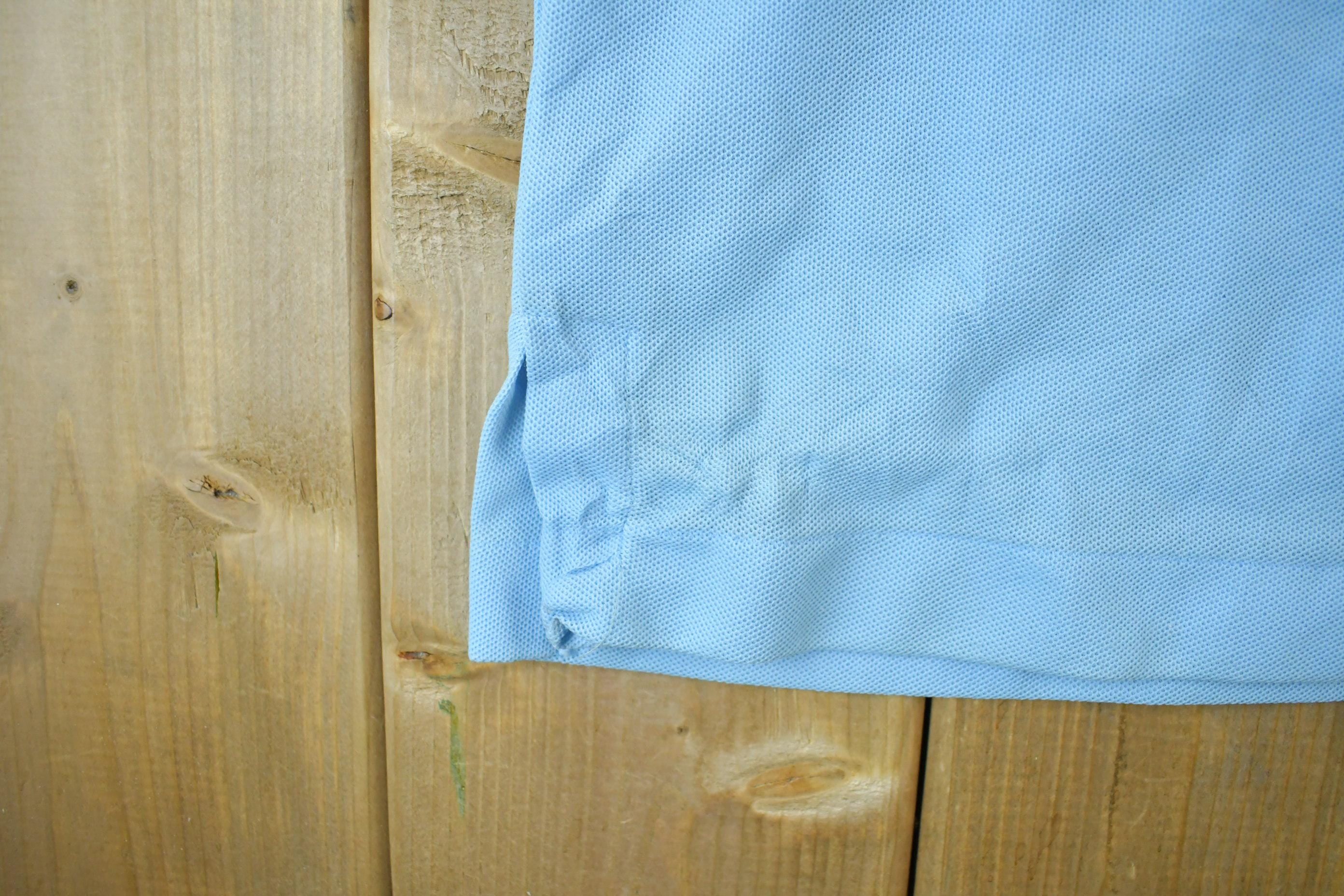 Vintage 1960s 1970s Poly Knit Chain Stitched Polo Button Up Bowler Shirt Men's XL