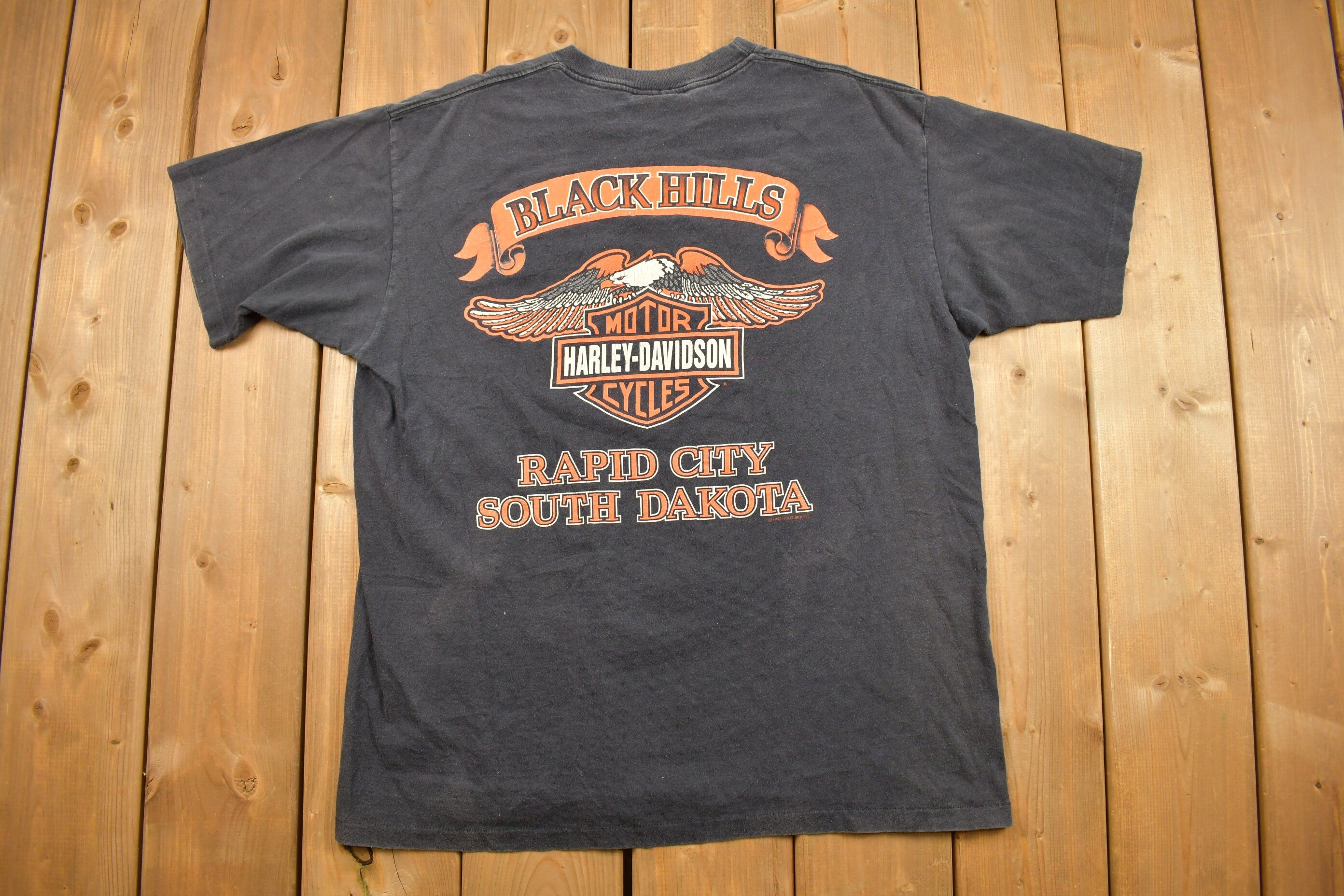 Vintage 1993 Black Hills Rally Bison Harley Davidson T-Shirt