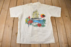 Vintage 1980s Windjammer Barefoot Cruises Button Up Vacation Shirt Made in USA