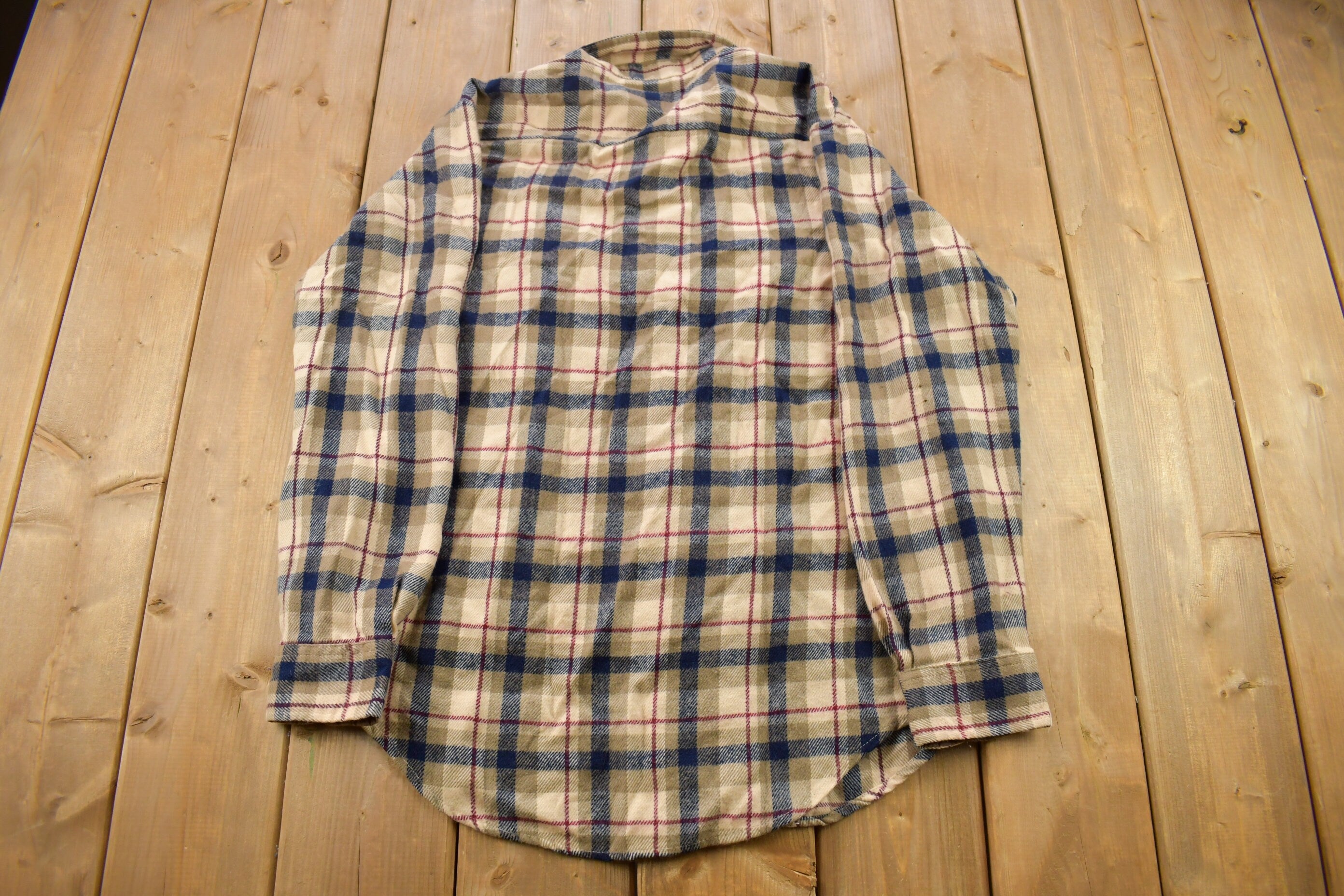 Vintage 1980s JC Penney The Men's Shop Plaid Flannel Button Up Shirt