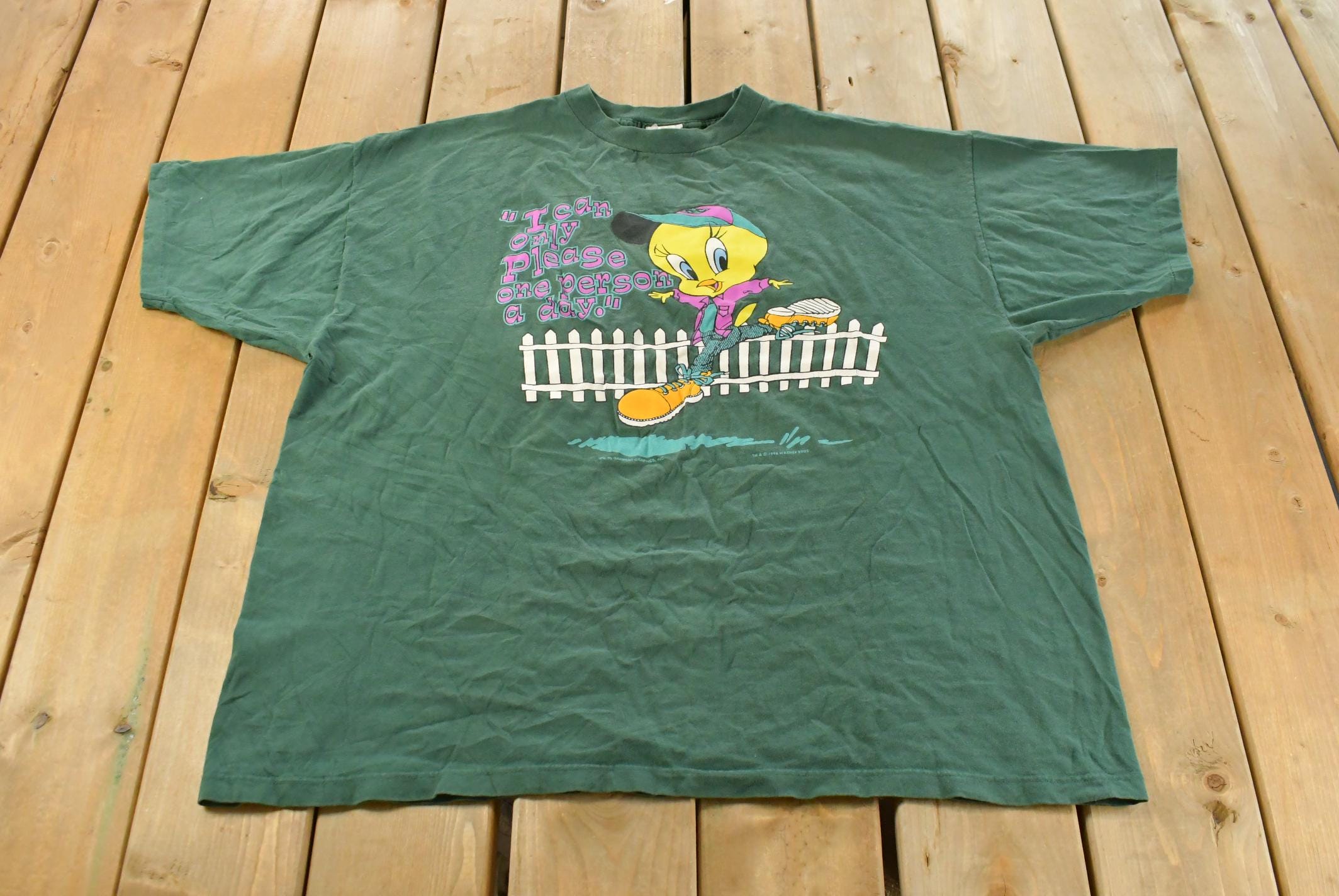 Vintage 1990s Looney Tunes Tweety Bird T-Shirt Men's 3X / 90s Warner Bros Cartoon Shirt / Made in USA / Single Stitch