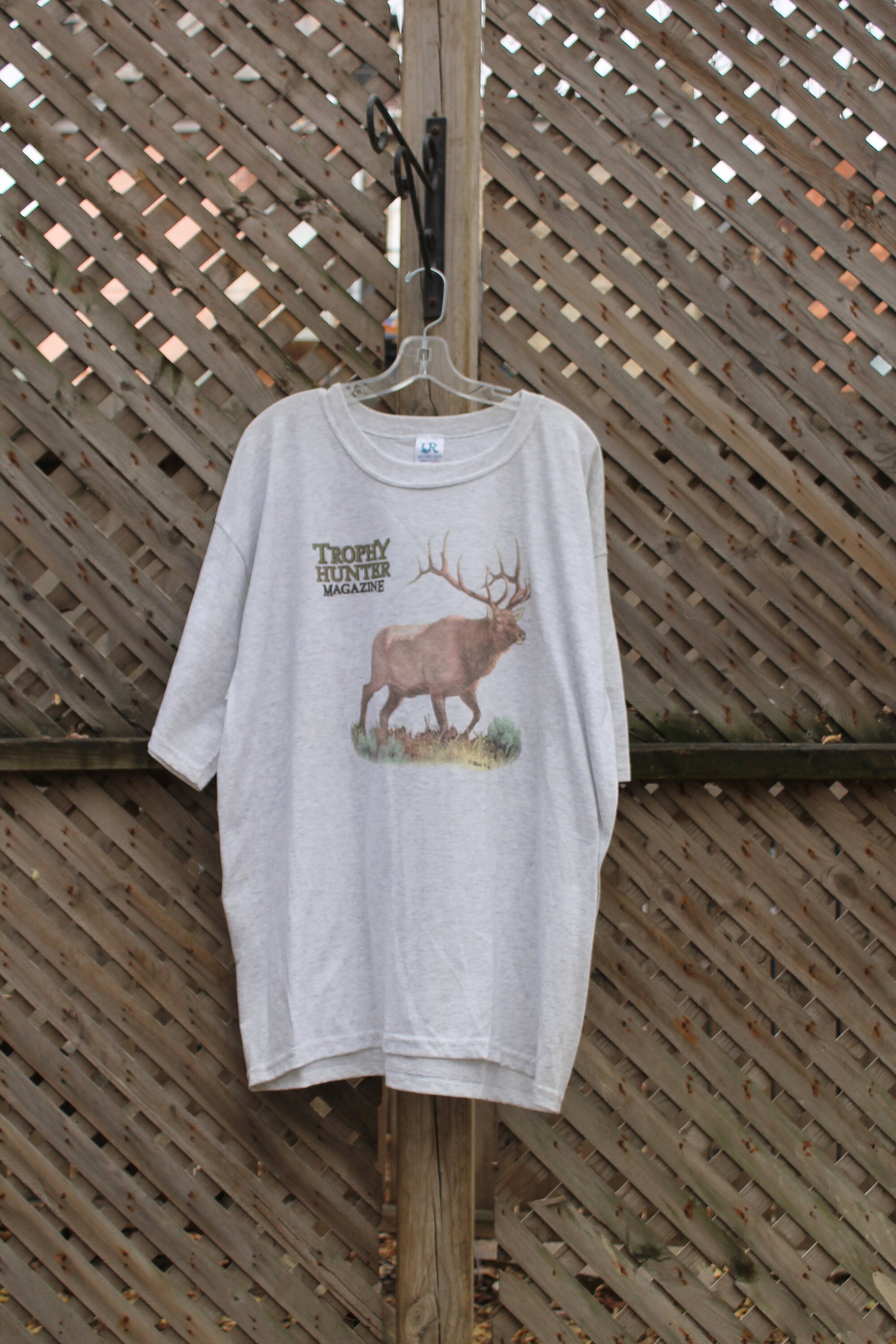 Vintage 1990s Deer Theme Graphic T Shirt  Trophy Hunter Magazine  Hunting  80s  90s  Streetwear Fashion