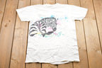 Vintage 1989 Zebra Print Graphic T-Shirt
