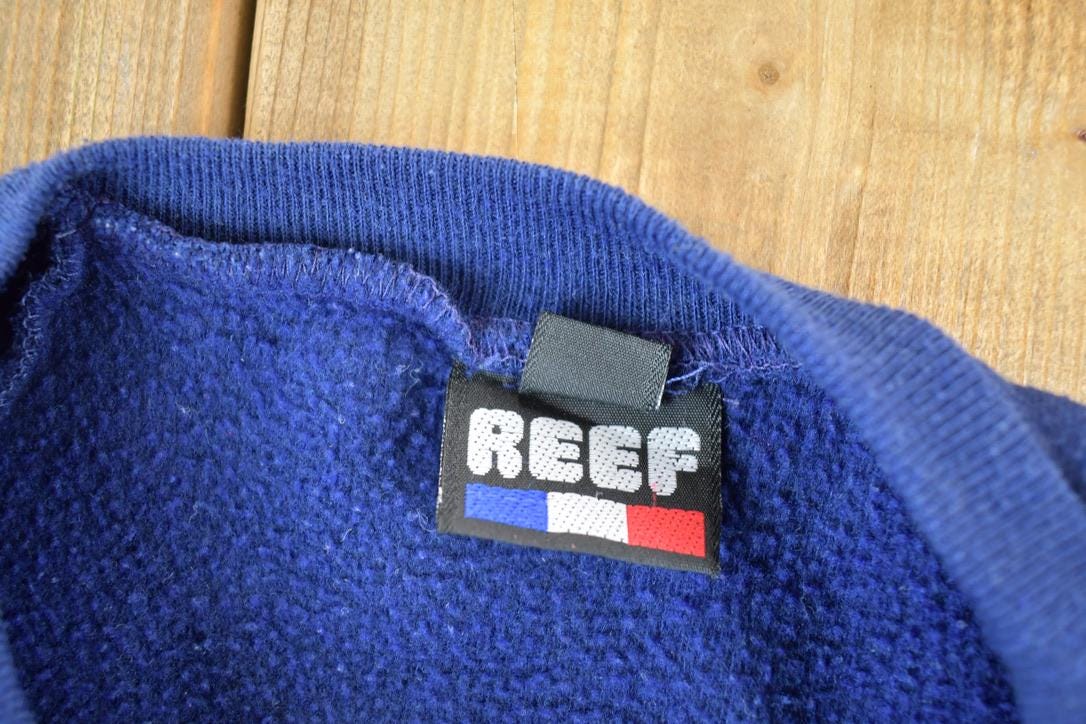 Vintage 1983 New Zealand Reef France Crewneck Sweatshirt Mens L / Made In France / 90s Souvenir Crewneck / Vintage Souvenir Crewneck