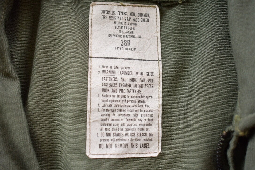 Vintage 1985 ArmyAir Force Coveralls Size 38 Regular / Streetwear / Army Jumper / Military Pant's / Vintage Cargos / True Vintage