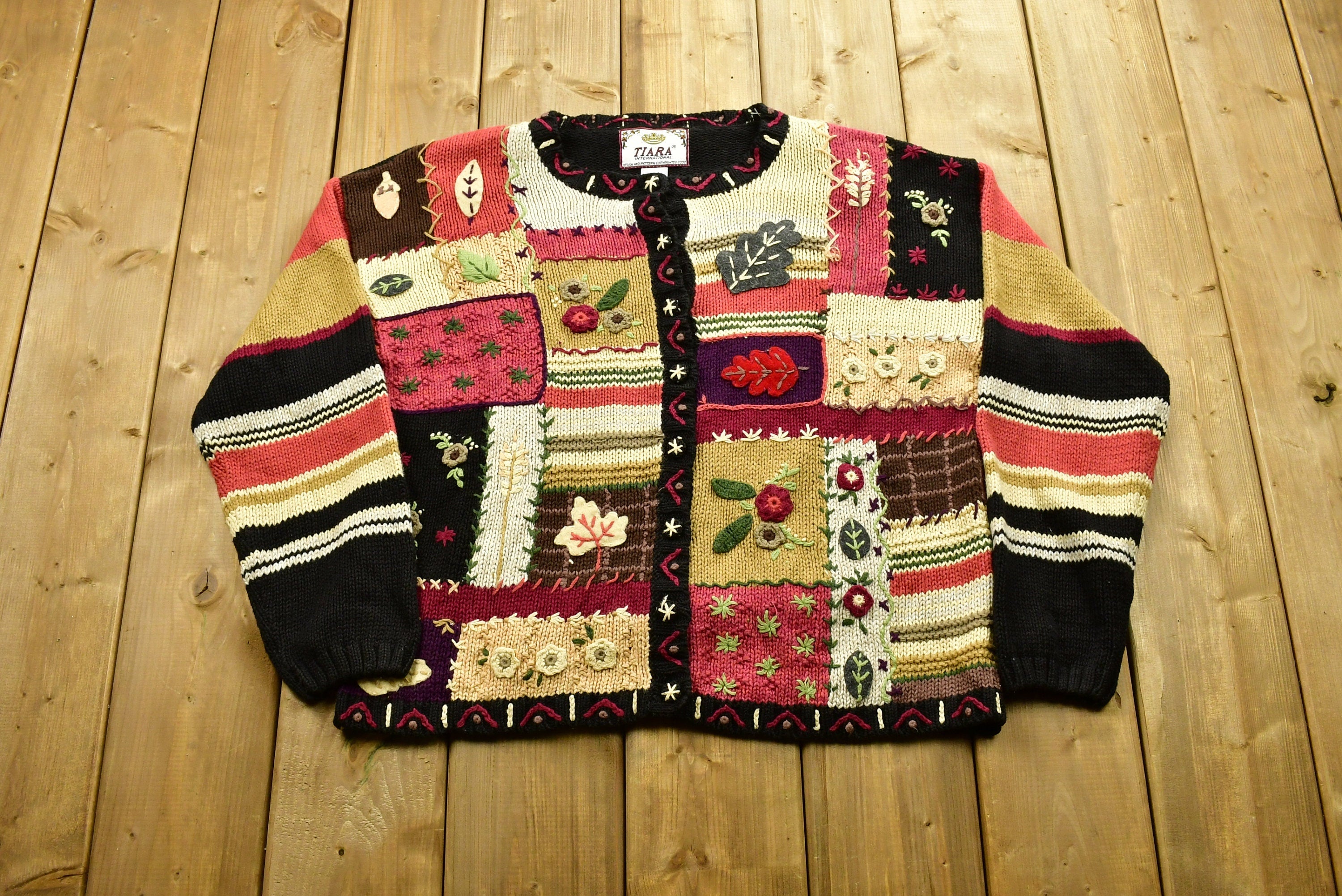 Vintage 3-D Knit Sweater