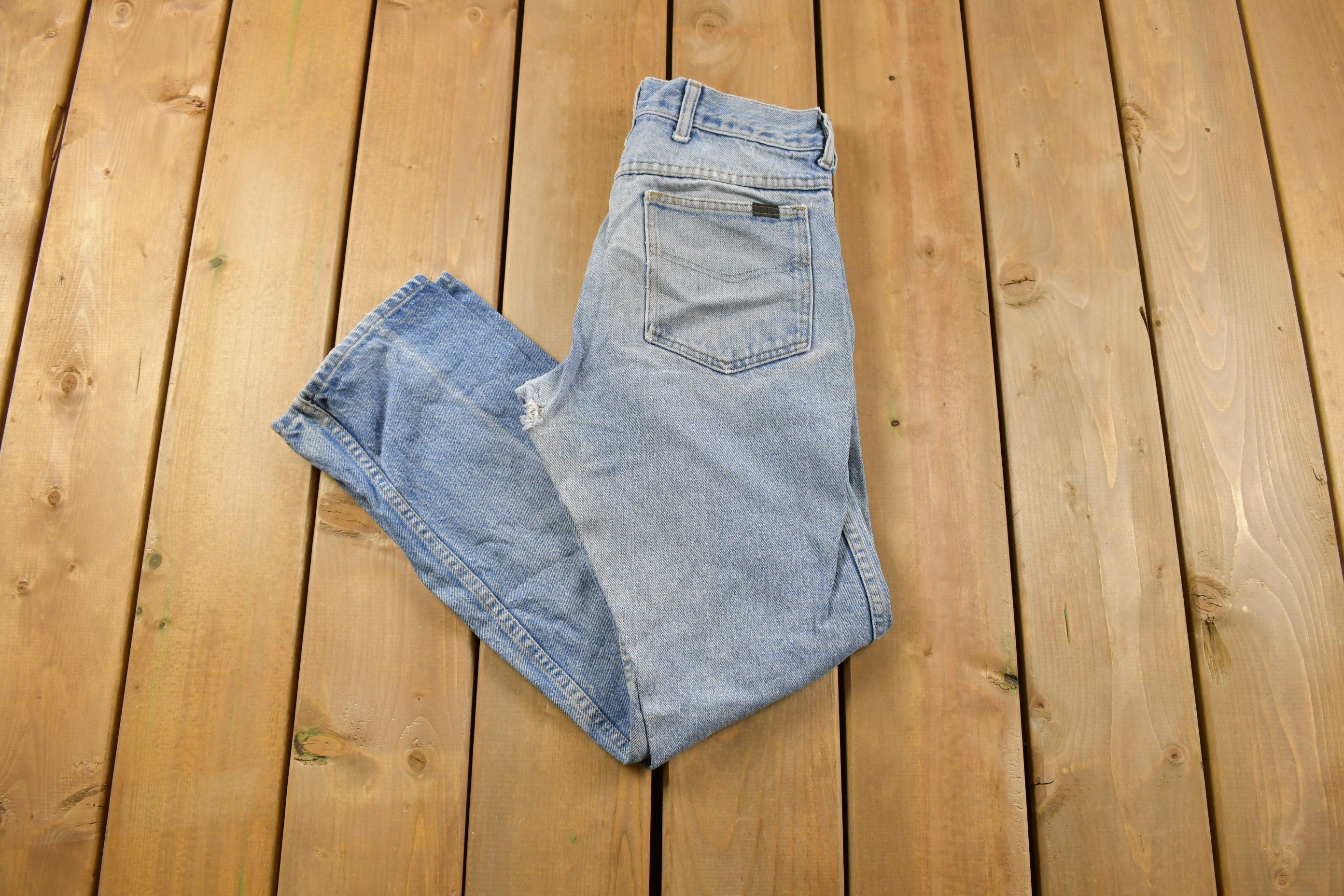 Vintage 1970s Roebucks Distressed Denim Jeans Size 30 x 28