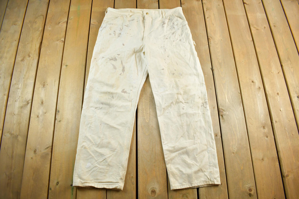 Vintage 1980s Carhartt Paint Distressed Carpenter Work Pants Adult 37 x 30
