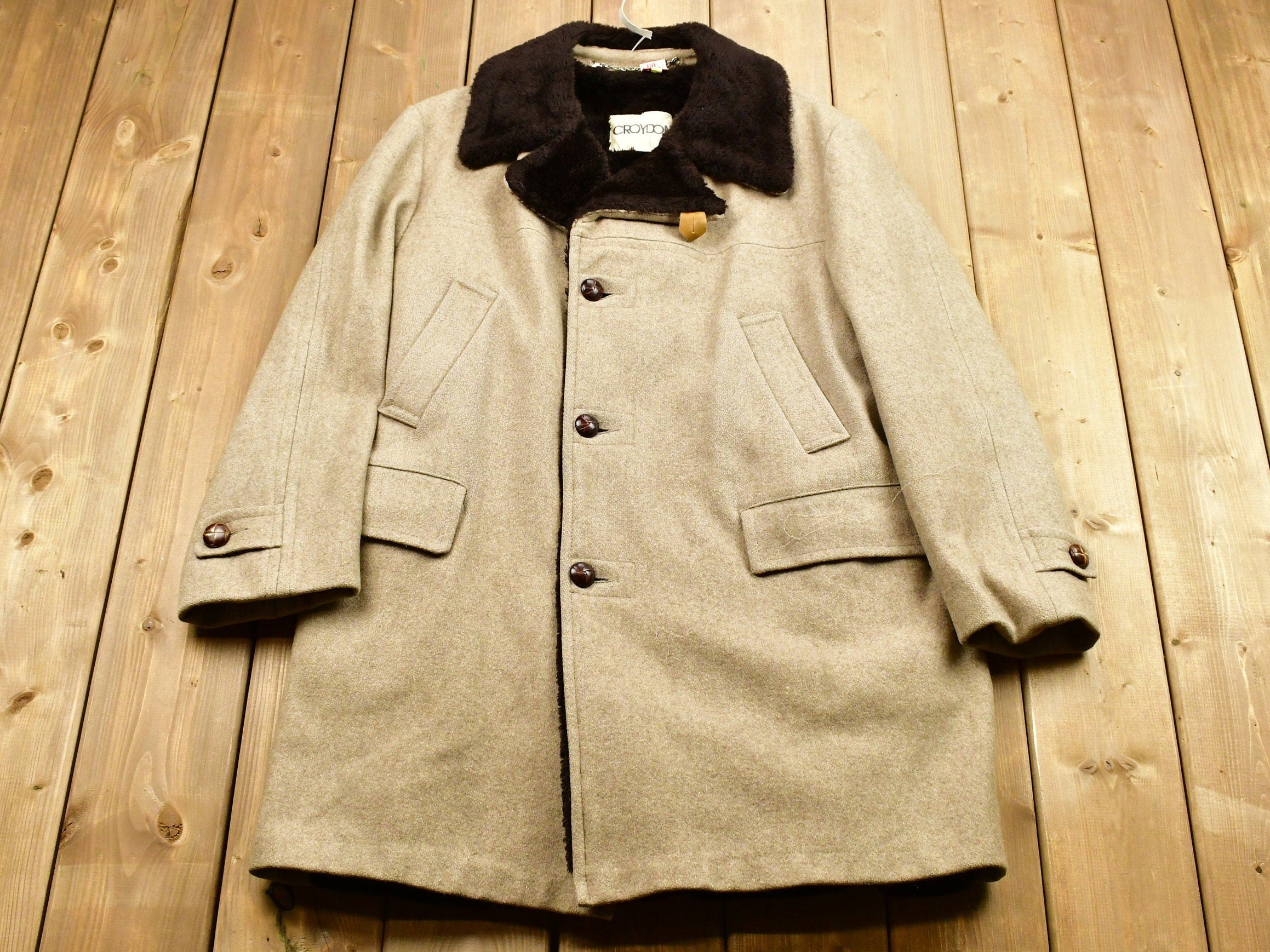 Vintage 1980s Fur Collar Winter Jacket