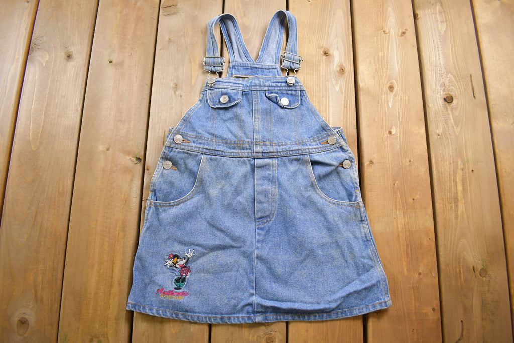 Vintage 1990s Disney Mickey Mouse Embroidered Denim Jean Skirt