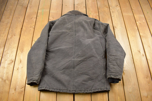Vintage 1990s Carhartt Quilt Lined Work Jacket / Workwear / Streetwear / Double Breasted Jacket / Distressed Carhartt