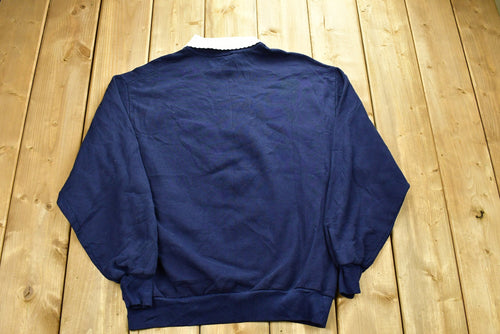 Vintage 90's USA Graphic Collared Crewneck Sweatshirt / 90s Crewneck / Souvenir / Athleisure / Streetwear / Made In USA / Travel And Tourism