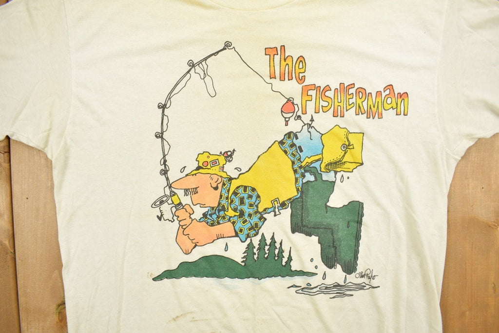 Vintage 1990s Funny Fisherman T-Shirt