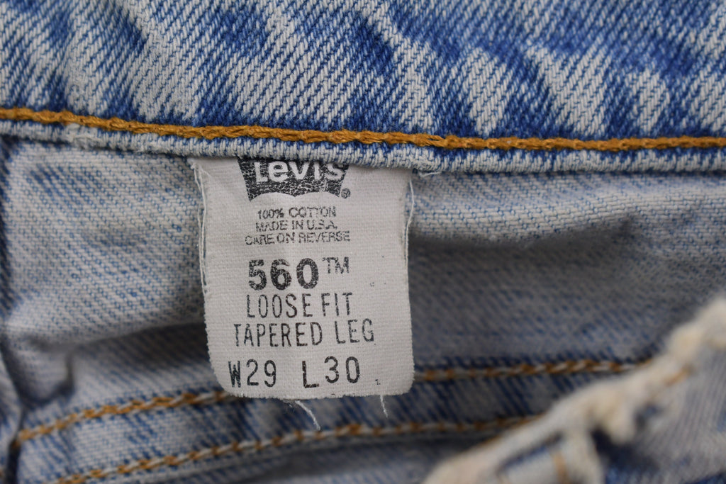 Vintage 1990s Levi's 560 Red Tab Distressed Jeans Size 28 x 29