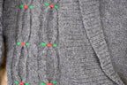 Vintage 1990s Susan Bristol Abstract Wool Knit Cardigan Sweater Women's M