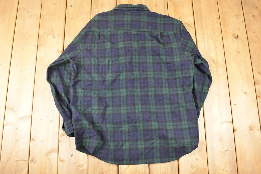Vintage 1990s Pendleton Plaid Button Up Shirt Men's L