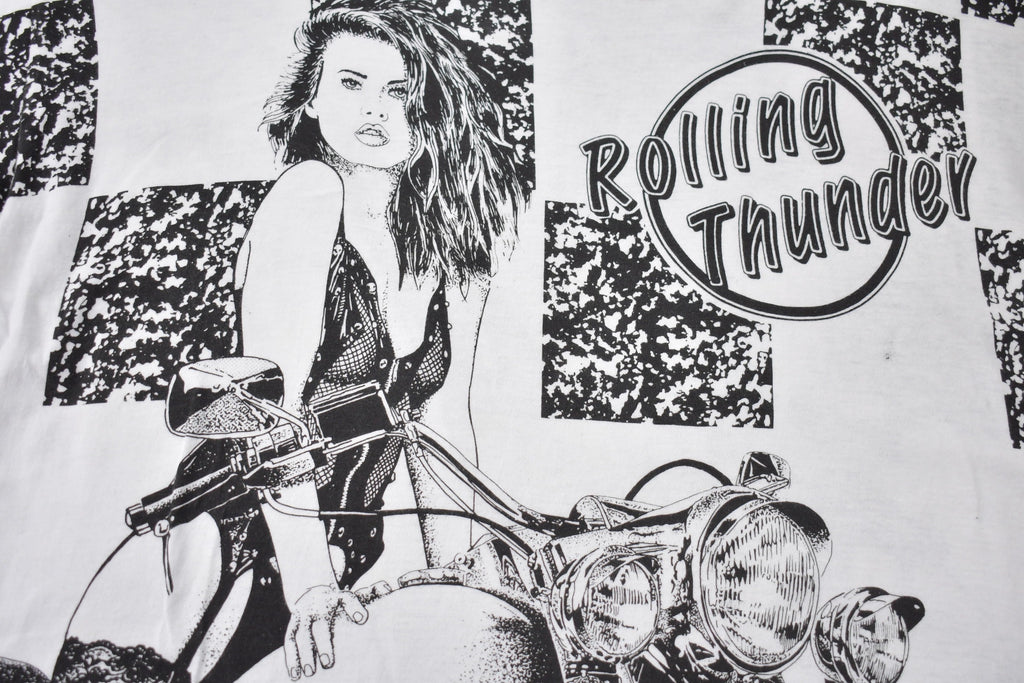Vintage 1990s Motorcycle Chick Graphic T Shirt