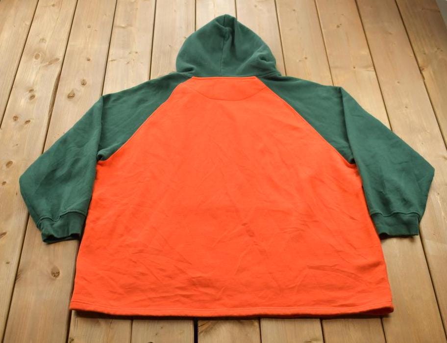 Vintage 1990s University of Miami Collegiate Hoodie  Made In USA Sweatshirt  Embroidered  NCAA Sweatshirt  Sportswear  Athleisure
