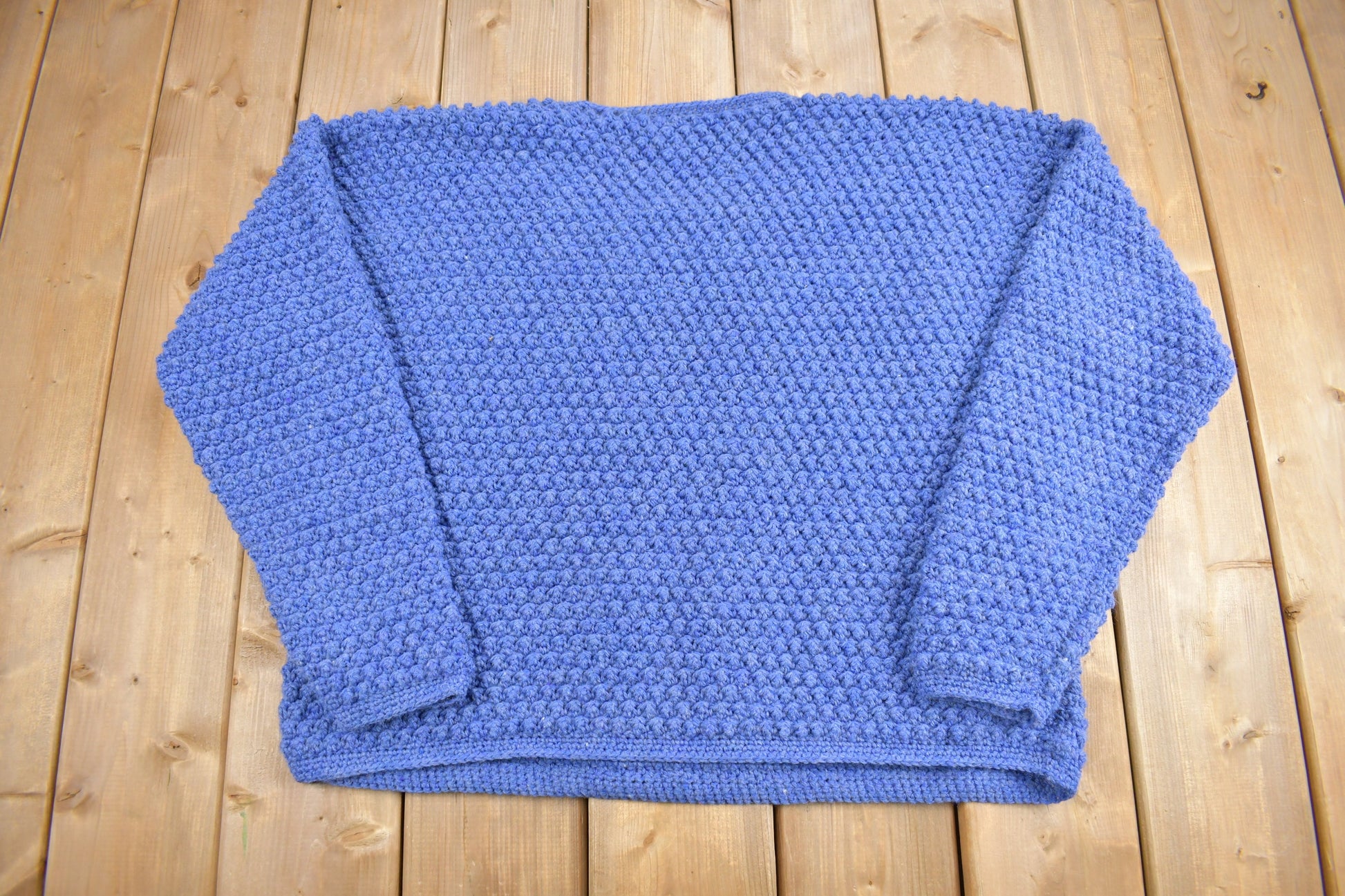 Vintage 1990s Blue Knit Crewneck Sweater