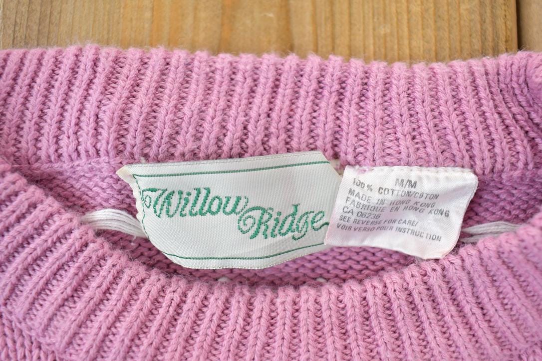 Vintage 1990s Willow Ridge Floral Knit Crewneck Sweater