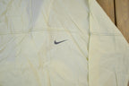 Vintage 1990s Nike Pullover Cream Hooded Windbreaker Jacket