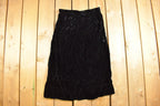 Vintage 1970s Partique Black Velvet Skirt Size 28 x 28.5