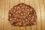 Vintage 1990s Christopher & Banks Women's Floral Falling Leaves Button Up Shirt