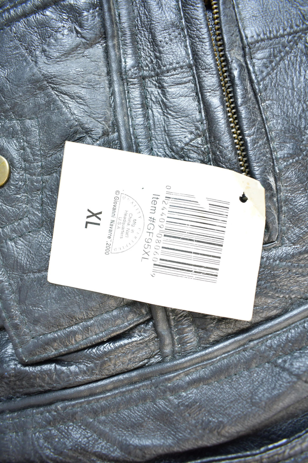 Vintage 2000 Giovanni Navarre Leather Biker With Lining Size XL NWT