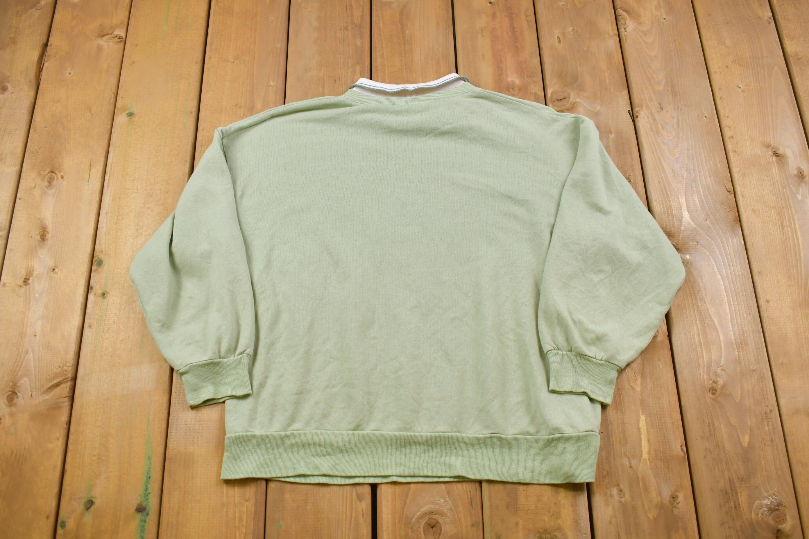 Vintage 1990s Floral Collared Crewneck Sweatshirt