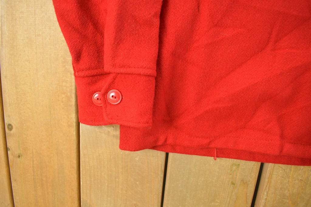 Vintage 1950s Melton Outer-Wear Button Up Flannel Wool Hunting Shirt Jacket Men's L