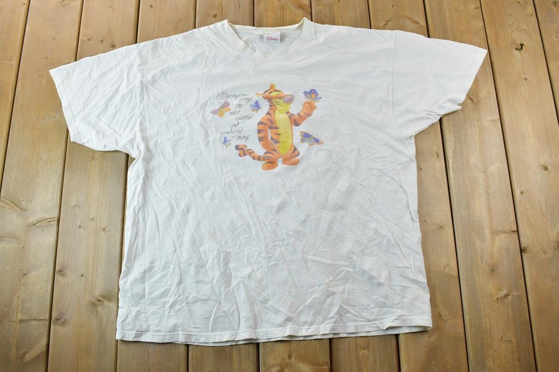 Vintage 1990s Disney Store Tigger Cartoon Promo T-Shirt