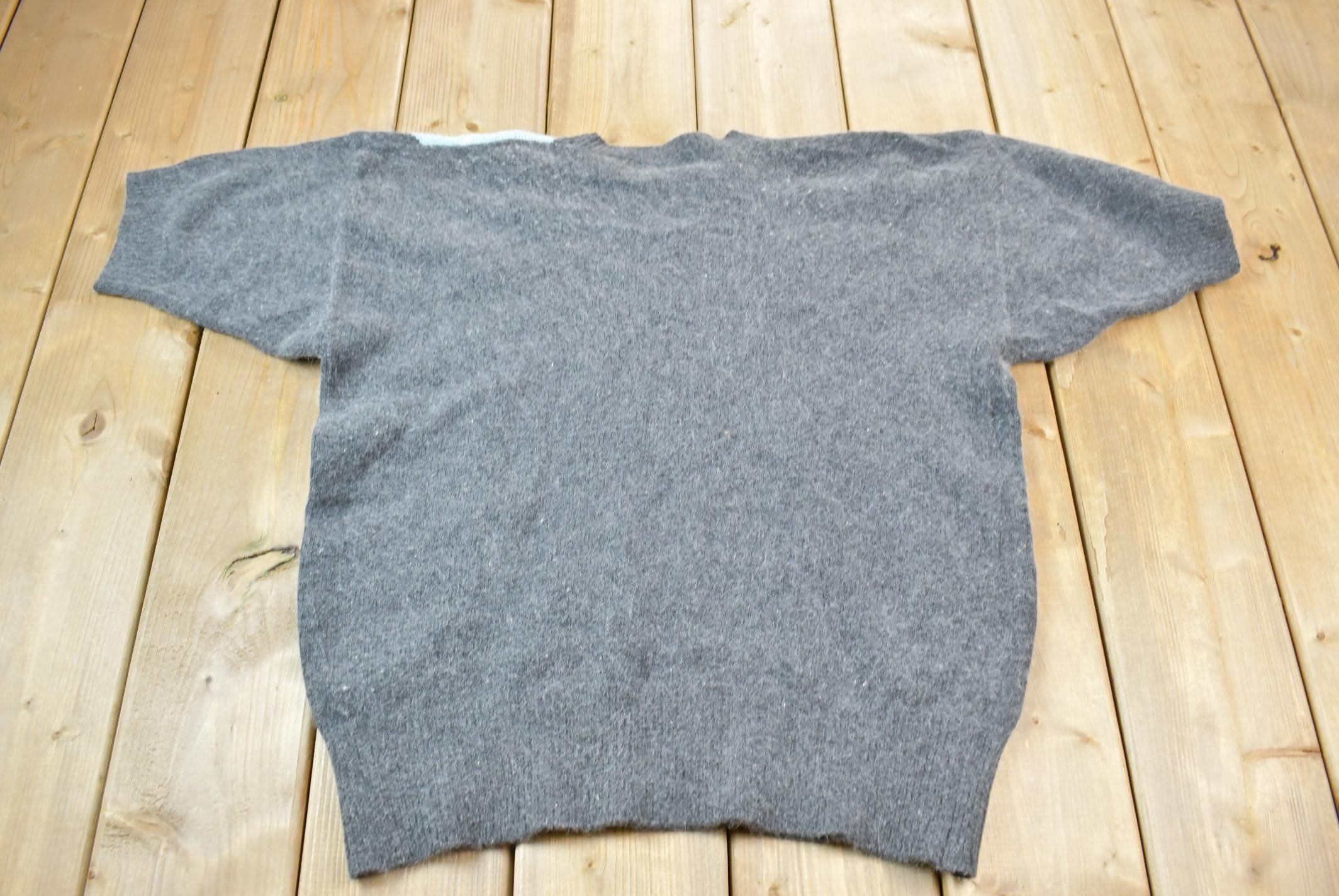 Vintage 1990s Evan Picone Argyle Knit Short Sleeve Crewneck Sweater