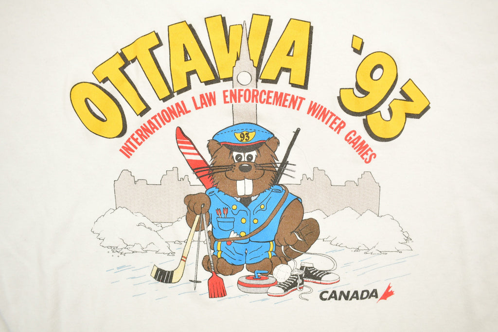Vintage 1993 Ottawa Police Winter Games Graphic T-Shirt
