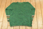 Vintage 1990s Tiara International Christmas Theme Knit Sweater Women's M  Vintage Holiday Sweater  Winter Landscape Theme